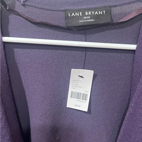 Lane Bryant Open Front Cardigan sweater purple Long Sleeve Size 18/20 NWT - Picture 3 of 5